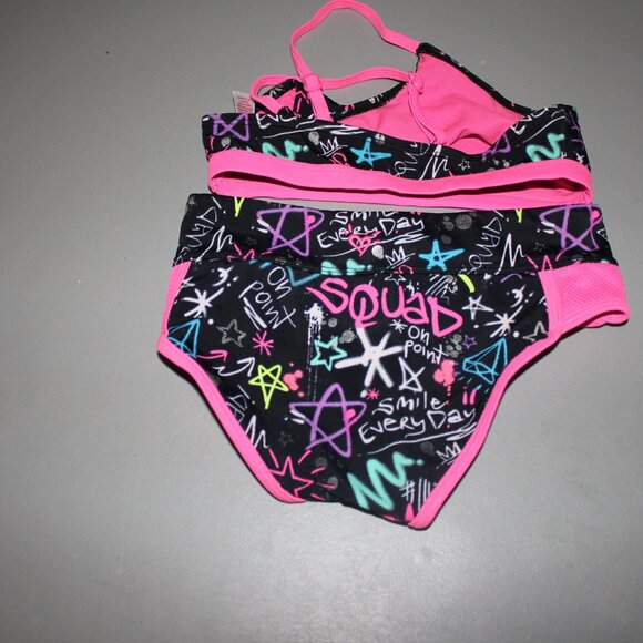 Multi Color 2 Pcs Justice Bikini Swimsuit Size 8 - Picture 5 of 11